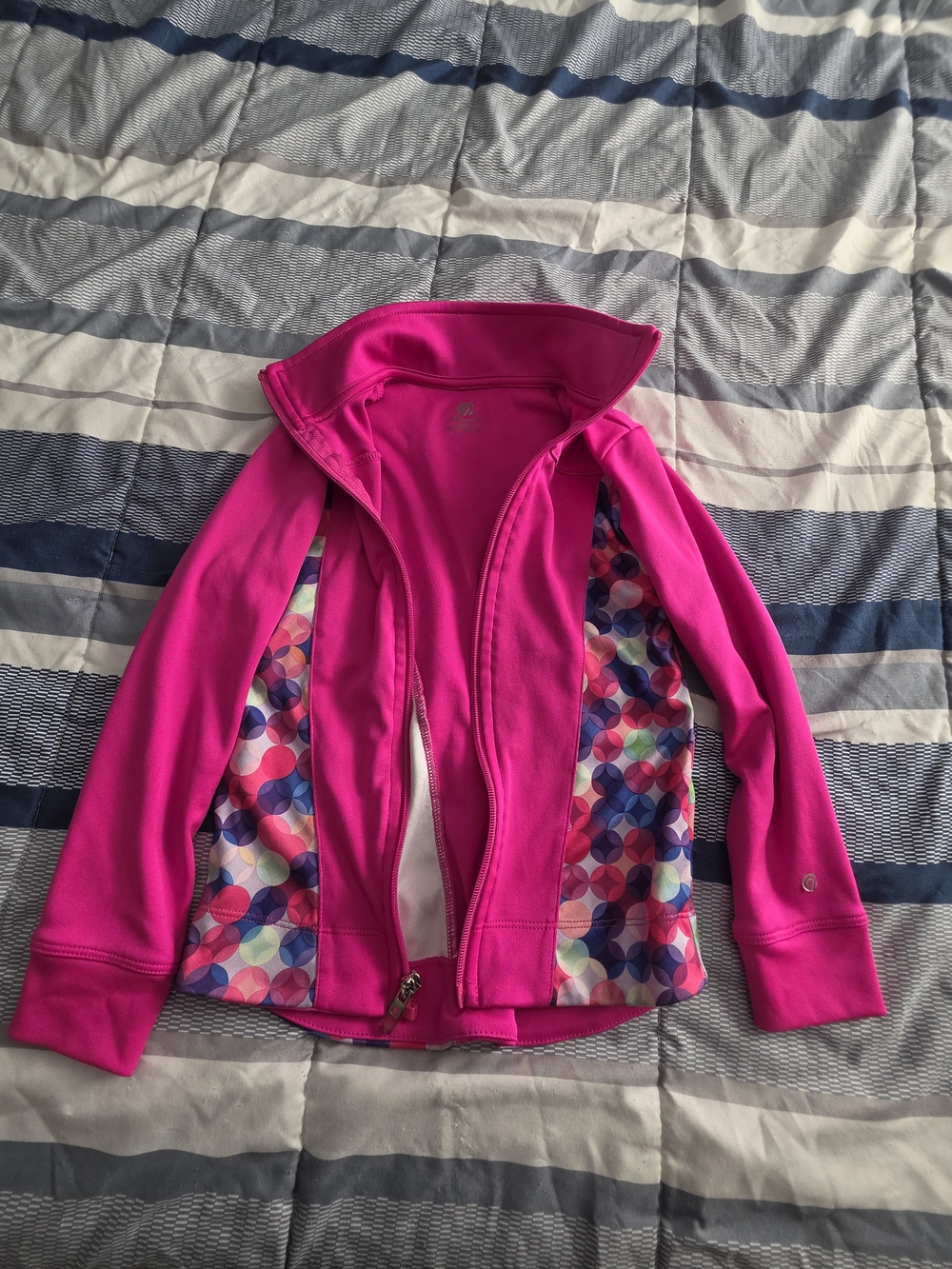 Champion Hot Pink Jacket with Multi-Color Geo Panels